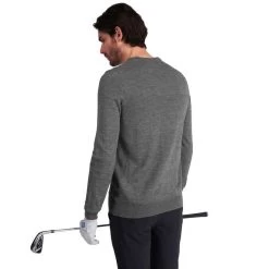 Lyle & Scott Men's V-Neck Knitted Golf Sweater -American Golf Shop 356425 Grey Marl LyleScott V Neck Knitted Sweater 3