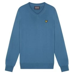 Lyle & Scott Men's V-Neck Knitted Golf Sweater -American Golf Shop 356425 azure 1