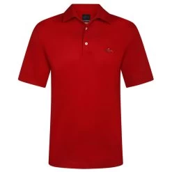 Greg Norman Men's Shark Logo Golf Polo Shirt -American Golf Shop 361900 Cranberry Greg Norman Freedom Micro Pique Polo Shirt 1