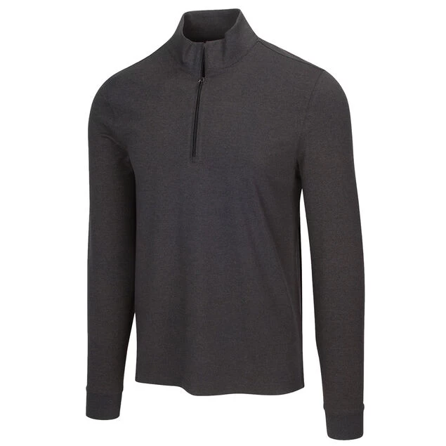 Greg Norman Men's Heather Half Zip Golf Midlayer Greg Norman Men's Heather Half Zip Golf Midlayer -American Golf Shop 361948 Black Heather Greg Norman Heather Zip Midlayer 1