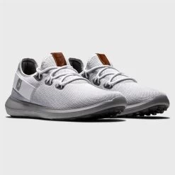 FootJoy Men's Flex Coastal Spikeless Golf Shoes -American Golf Shop 364409 White Grey FootJoy Flex Coastal Shoes 5