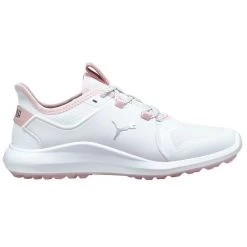 PUMA Golf PUMA Ladies IGNITE FASTEN8 Waterproof Spikeless Golf Shoes -American Golf Shop 364639 White Silver Pink PUMA Golf IGNITE FASTEN8 Ladies Shoes 1