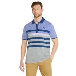 PUMA Golf PUMA Men's MATTR One Way Stretch Golf Polo Shirt -American Golf Shop 364798 LavendarPop Blazing Blue PUMA MTTR One Way Polo Shirt 3