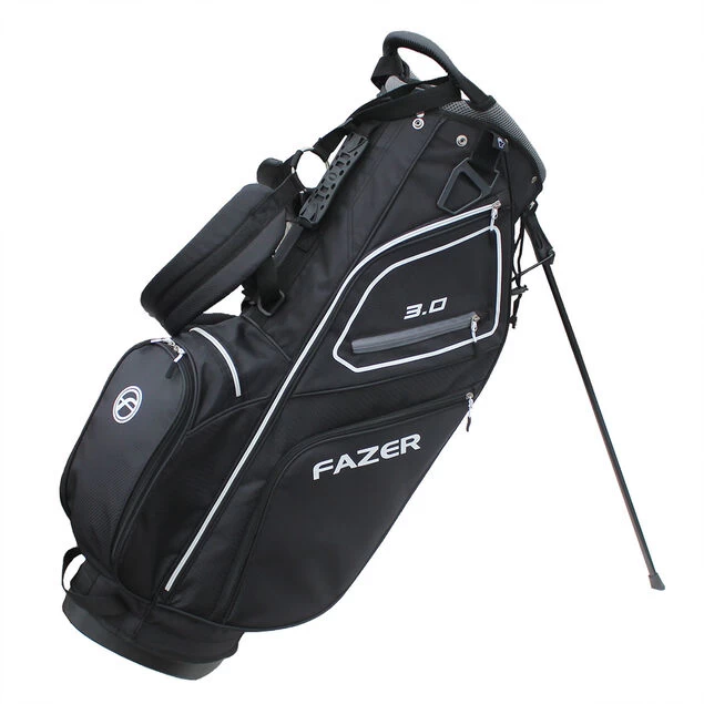 Fazer 3.0 Lightweight Golf Stand Bag Fazer 3.0 Lightweight Golf Stand Bag -American Golf Shop 365512 Black Silver Fazer 3 Stand Bag 1
