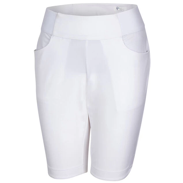 Greg Norman Ladies Pull-On Essential Stretch Golf Shorts Greg Norman Ladies Pull-On Essential Stretch Golf Shorts -American Golf Shop 365685 White Greg Norman Pull On Essential Stretch Ladies Shorts 1