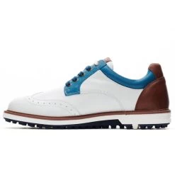 Duca Del Cosma Men's Eldorado Waterproof Spikeless Golf Shoes -American Golf Shop 366676 White Blue Cognac Duca Del Cosma Eldorado Shoes 2