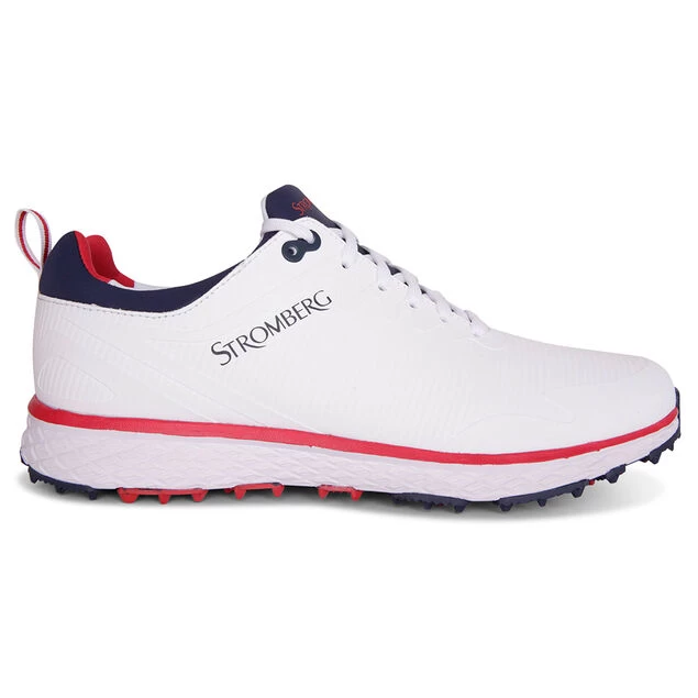 Stromberg Men's Tempo Waterproof Spikeless Golf Shoes Stromberg Men's Tempo Waterproof Spikeless Golf Shoes -American Golf Shop 367800 White Red Navy Stromberg Tempo Shoes 1