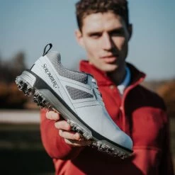 Stromberg Men's Tour Classic Waterproof Spiked Golf Shoes -American Golf Shop 368052 classic white 5