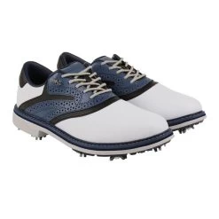 Greg Norman Men's Isa Tour Waterproof Spiked Golf Shoes -American Golf Shop 368092 white navy greg norman isa tour shoes 13