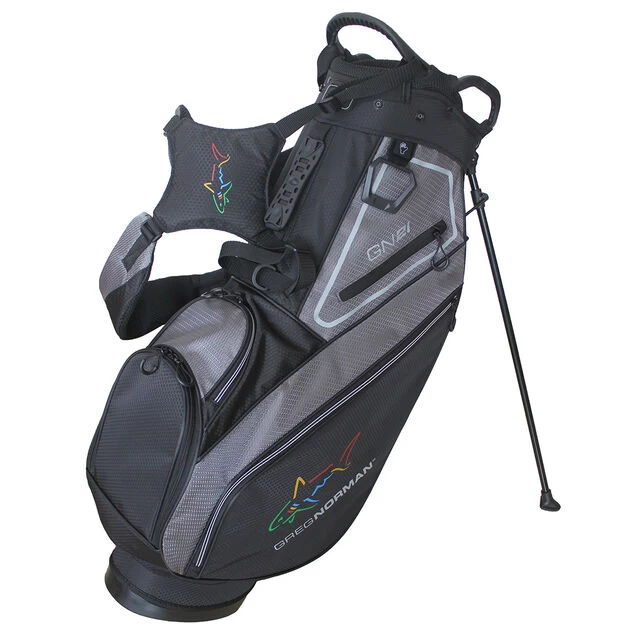 Greg Norman Lightweight Golf Stand Bag Greg Norman Lightweight Golf Stand Bag -American Golf Shop 368793 Black Grey Greg Norman Stand Bag 1