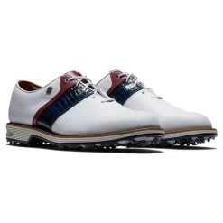 FootJoy Men's Premiere Packard Waterproof Spiked Golf Shoes -American Golf Shop 369453 White Navy Red FootJoy Premiere Packard Shoes 6