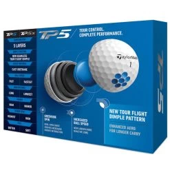 TaylorMade TP5 12 Golf Ball Pack -American Golf Shop 369588 White TaylorMade TP5 12 Ball Pack 2021 1a