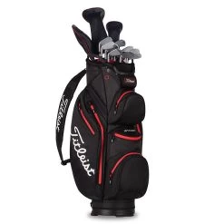 Titleist StaDry 14 Waterproof Golf Cart Bag -American Golf Shop 388660 Black Red Titleist StaDry 14 Cart Bag 5 1