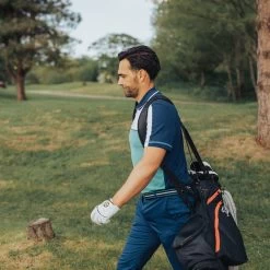 GOLFINO Men's Colour Zip Golf Polo Shirt -American Golf Shop 390385 Lake White GOLFINO Colour Block Zip Polo Shirt 7