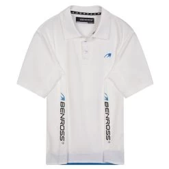 Benross Junior Side Logo Stretch Golf Polo Shirt -American Golf Shop 392722 White Blue Benross Side Logo Polo Shirt 2