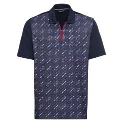 GOLFINO Men's Tab Print Golf Polo Shirt