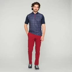 GOLFINO Men's Tab Print Golf Polo Shirt -American Golf Shop 393897 sevenseas 7