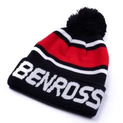 Benross Men's Multi Stripe Knit Pom Golf Hat -American Golf Shop 396099 Navy Red Benross Multi Stripe Knit Pom Hat 2