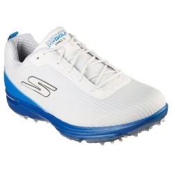 Skechers Men's GO GOLF Pro 5 Hyper Waterproof Spiked Golf Shoes 6 Skechers Men's GO GOLF Pro 5 Hyper Waterproof Spiked Golf Shoes -American Golf Shop 396378 White Blue Skechers GO GOLF Pro 5 Hyper Shoes 5