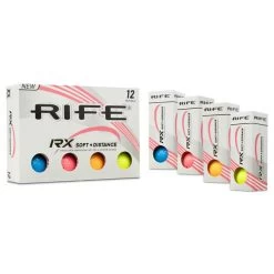 Rife RX Soft Distance Coloured Ladies 12 Golf Ball Pack -American Golf Shop 397303 RifeLadiesColouredBalls12 BoxandSleeves