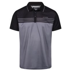 Benross Men's Colour Stripe Stretch Golf Polo Shirt -American Golf Shop 397408 Black Grey Benross Colour Block Stripe Polo Shirt 1