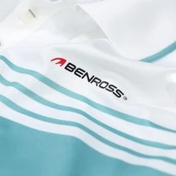 Benross Men's Colour Stripe Stretch Golf Polo Shirt -American Golf Shop 397408 White Porcelain Benross Colour Block Stripe Polo Shirt 3