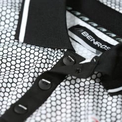 Benross Men's Hex Print Stretch Golf Polo Shirt -American Golf Shop 397430 White Black Benross Hex Print Polo Shirt 4