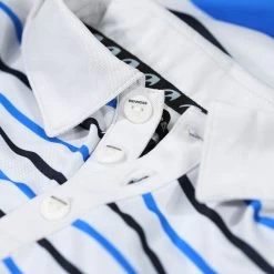 Benross Junior Colour Block Stripe Stretch Golf Polo Shirt -American Golf Shop 397482 White Navy Benross Colour Block Stripe Junior Polo Shirt 3