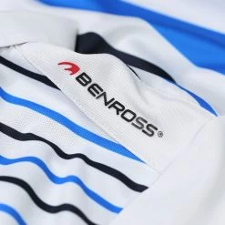 Benross Junior Colour Block Stripe Stretch Golf Polo Shirt -American Golf Shop 397482 White Navy Benross Colour Block Stripe Junior Polo Shirt 4