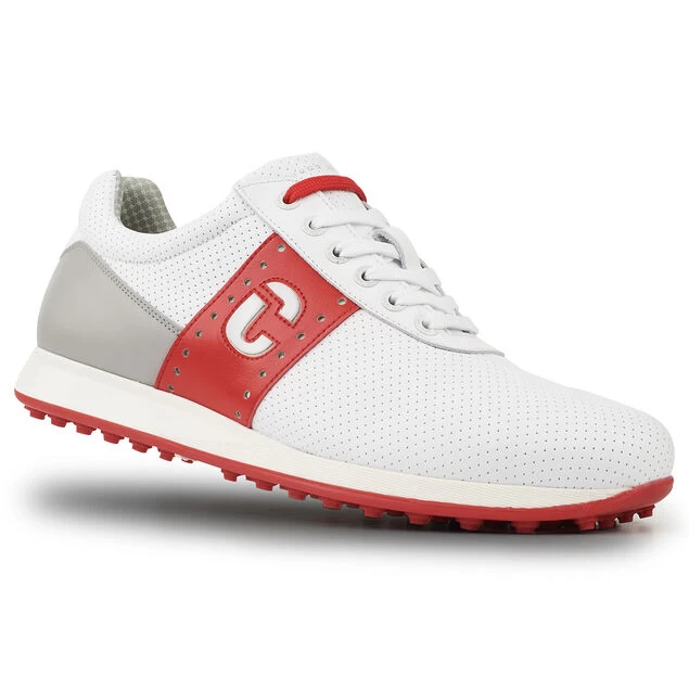 Duca Del Cosma Men's Belair Waterproof Spikeless Golf Shoes Duca Del Cosma Men's Belair Waterproof Spikeless Golf Shoes -American Golf Shop 397613 White Grey Red Duca Del Cosma Belair Shoes 2022 6