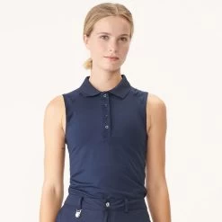 Röhnisch Rohnisch Ladies Rumi Sleeveless Stretch Golf Polo Shirt -American Golf Shop 398074 Navy Rohnisch Rumi Sleeveless Ladies Polo Shirt 2