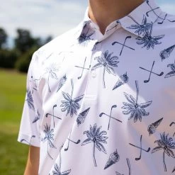 Stromberg Men's Etna Print Stretch Golf Polo Shirt -American Golf Shop 398164 white 6