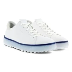 ECCO Men's Tray Spikeless Golf Shoes -American Golf Shop 398699 White Blue ECCO Tray Shoes 8