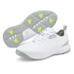 PUMA Golf PUMA Men's Fusion FX Tech Waterproof Spiked Golf Shoes 5 PUMA Golf PUMA Men's Fusion FX Tech Waterproof Spiked Golf Shoes -American Golf Shop 399393 White Silver HighRise PUMA Golf Fusion FX Tech Shoes 4