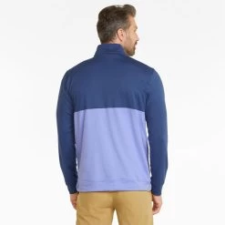 PUMA Golf PUMA Men's Gamer Color Half Zip Golf Midlayer -American Golf Shop 399798 BlazingBlue LavenderPop PUMA Golf Gamer Colorblock Zip Midlayer 4