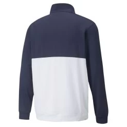PUMA Golf PUMA Men's Gamer Color Half Zip Golf Midlayer -American Golf Shop 399798 Navy White PUMA Golf Gamer Colorblock Zip Midlayer 2