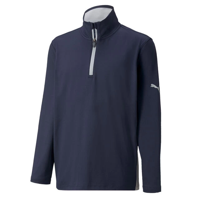 PUMA Junior Gamer Half Zip Golf Midlayer PUMA Golf PUMA Junior Gamer Half Zip Golf Midlayer -American Golf Shop 400087 NavyBlazer HighRise PUMA Golf Gamer Zip Junior Midlayer 1