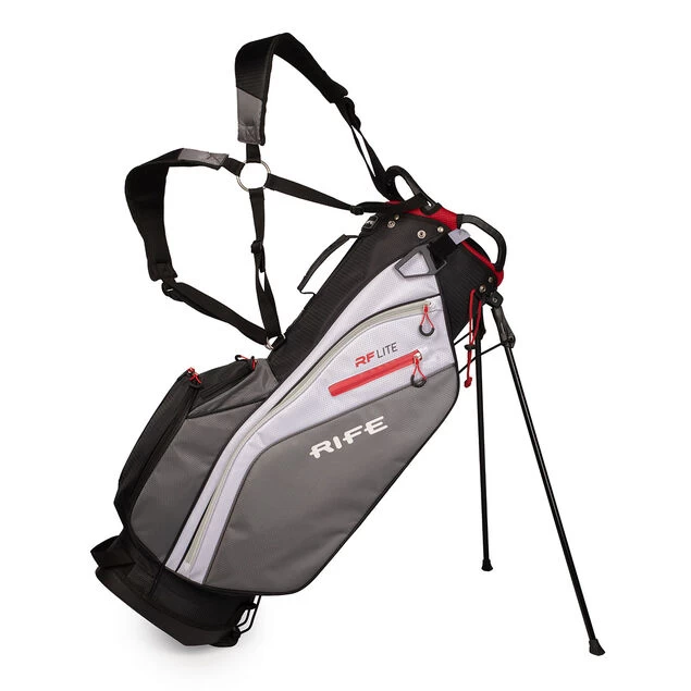 Rife RF LITE Lightweight Golf Stand Bag Rife RF LITE Lightweight Golf Stand Bag -American Golf Shop 400757Rife RF LITE Stand Bag BlackandSilver 1