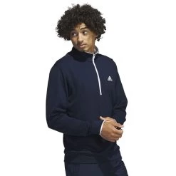 Adidas Golf Adidas Men's PRIMEGREEN UPF Half Zip Golf Midlayer -American Golf Shop 401468 CollegiateNavy adidas Golf PRIMEGREEN UPF Zip Midlayer 2