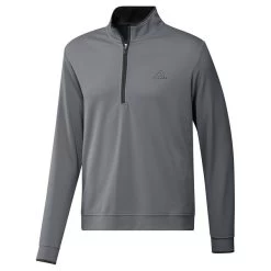 Adidas Golf Adidas Men's PRIMEGREEN UPF Half Zip Golf Midlayer -American Golf Shop 401468 Grey Black adidas Golf PRIMEGREEN UPF Zip Midlayer 1