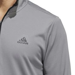 Adidas Golf Adidas Men's PRIMEGREEN UPF Half Zip Golf Midlayer -American Golf Shop 401468 Grey Black adidas Golf PRIMEGREEN UPF Zip Midlayer 5