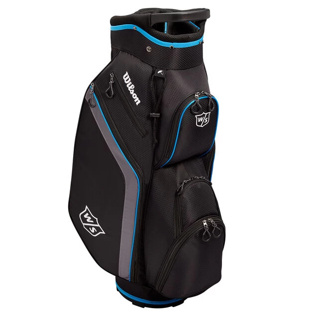 Wilson Lite III Golf Cart Bag Wilson Staff Wilson Lite III Golf Cart Bag -American Golf Shop 401916 Black Charcoal Blue Wilson Staff Lite Cart Bag 2 1