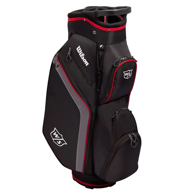Wilson Lite III Golf Cart Bag Wilson Staff Wilson Lite III Golf Cart Bag -American Golf Shop 401916 Black Charcoal Red Wilson Staff Lite Cart Bag 2 1