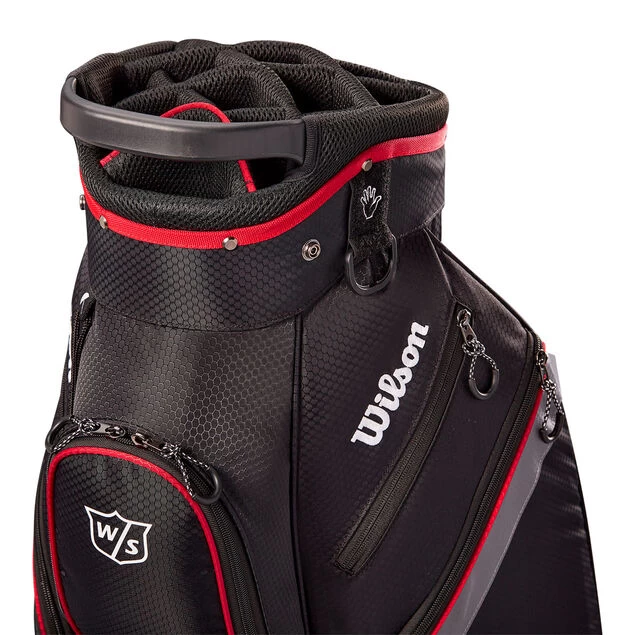 Wilson Lite III Golf Cart Bag Wilson Staff Wilson Lite III Golf Cart Bag -American Golf Shop 401916 Black Charcoal Red Wilson Staff Lite Cart Bag 5 1