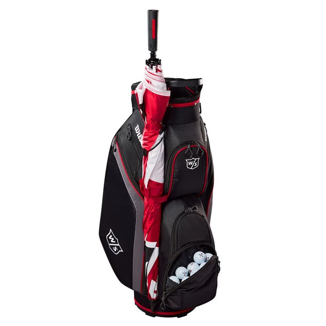 Wilson Lite III Golf Cart Bag Wilson Staff Wilson Lite III Golf Cart Bag -American Golf Shop 401916 Black Charcoal Red Wilson Staff Lite Cart Bag 6 1