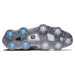 FootJoy Men's Tour Alpha Waterproof Spiked Golf Shoes -American Golf Shop 403073 White Grey Blue FootJoy Tour Alpha Shoes 3