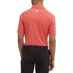 FootJoy Men's Shoal Print Stretch Golf Polo Shirt -American Golf Shop 403134 coral 5