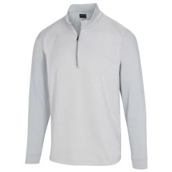 Greg Norman Men's Long Sleeve Dimple Half Zip Golf Midlayer -American Golf Shop 405224 SharkGrey Greg Norman Mens Long Sleeve Dimple Zip Midlayer 1