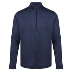 Greg Norman Men's Tech Performance Heather Half-Zip Golf Mid Layer -American Golf Shop 405938 navy 1