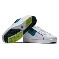 FootJoy Ladies Links Spikeless Golf Shoes -American Golf Shop 406037 White Green Blue FootJoy Ladies Links Shoes 7